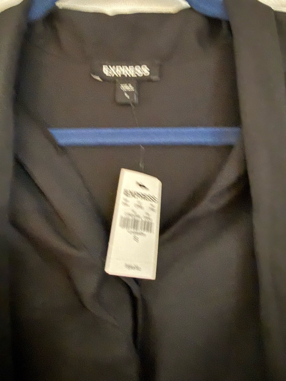 Express Black Long-Sleeve Tie-Neck Dress - Picture 2 of 6
